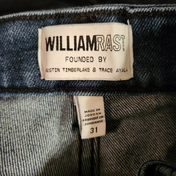 WILLIAM RAST Jeans Juniors 31 Blue Dark Wash Super High Rise Flare Crop Stretch - Picture 4 of 12